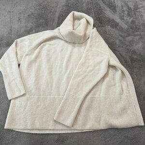 Athleta Alpine Turtleneck Sweater Magnolia White Women's 1X 1XL Wool Cashmere